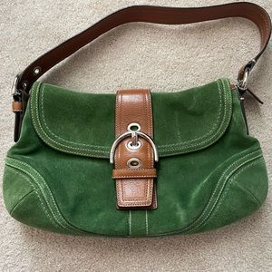 Coach Soho Green Suede Shoulder Bag
